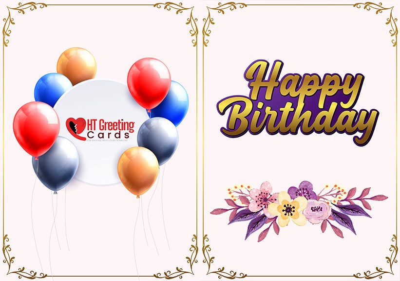 Floral Happy Birthday Greeting Card
