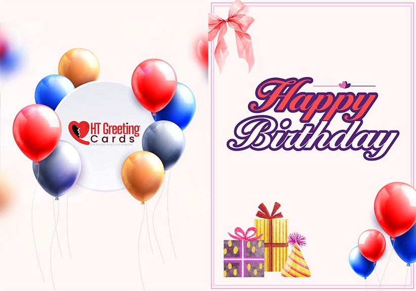 Happy Birthday Greeting Card with Gift Box Design